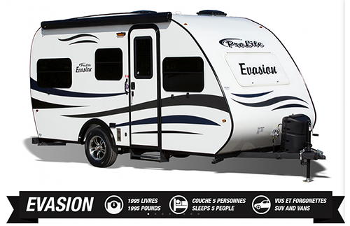 Exterior view of the ProLite model "Evasion" trailer