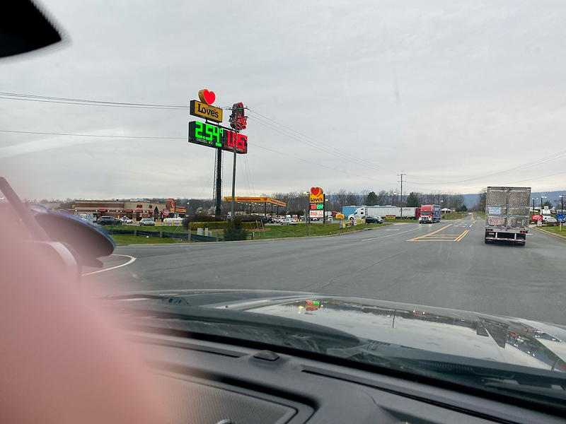 We tried to have supper at the Arby's at this Love's Travel Stop in Toms Brook, Virginia, but there was no parking available for us.