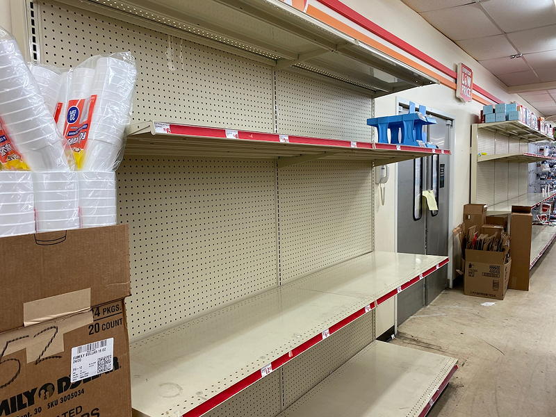 The Family Dollar store is now completely out of toilet paper just a few days later as COVID-19 inspired hoarding expands.