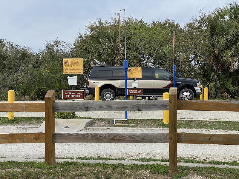 We spotted this RV dumping facility during our walk on the beach. There must be a campground in the state park.