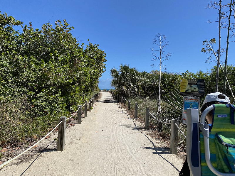 This is one of several pleasant walkways to the beach in Fort Pierce.